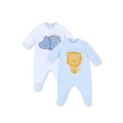 Afbeelding van Chicco SET 2 Pieces Kruippakje voor kinderen, Maat: 56, Light blue