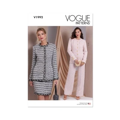 Afbeelding van VOGUE PATTERNS V1992B5 Misses&#039; jassen, rok en broek B5 (8 10 12 14 16)