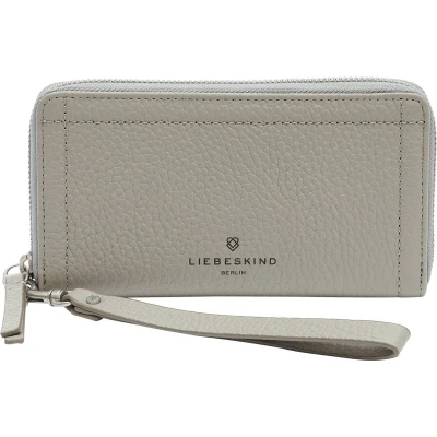 Afbeelding van LIEBESKIND BERLIN Leren Kaarthoes Geri Vivian Zip Around Wallet Titan Grijs