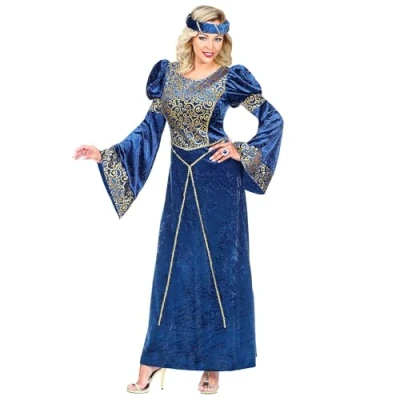 Afbeelding van Widmann Middeleeuwen &amp; Renaissance Kostuum Hofdame Gwendolyn Vrouw Blauw Small Carnavalskleding Verkleedkleding