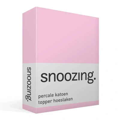 Afbeelding van Snoozing Topper Hoeslaken Eenpersoons 90x200 cm Percale katoen Roze