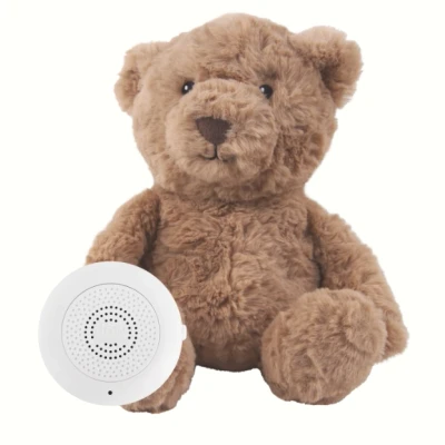 Afbeelding van Flow Amsterdam Oplaadbare Hartslag knuffel Lou bruin White noise Ademgeluid