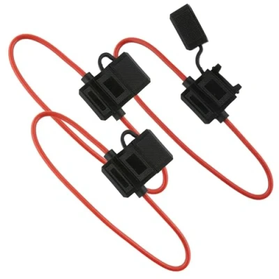 Afbeelding van SeKi 3 stuks zekeringhouder 2,5 mm² / AWG14 voor standaard auto platte steekzekeringen, waterdicht, 30 cm lang, tot 32 V, auto, vrachtwagen, boot