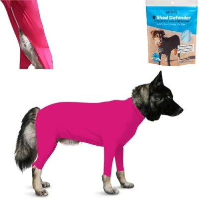 Afbeelding van Shed Defender Sporthonesie, gezien op haaientank, bevat hondenhaar, vermindert uitval en angst, bedekt hotspots chirurgische plaatsen, kalmerend shirt goedgekeurd door dierenarts (roze, XL)