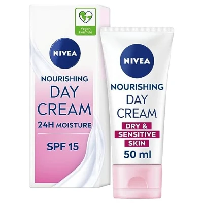 Afbeelding van Nivea Nourishing Dagcrème SPF 15 50 ml (voor droge en gevoelige huid)