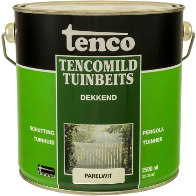Afbeelding van Tenco Tencomild Tuinbeits Dekkend 2,5 ltr parelwit Buiten onderhoud