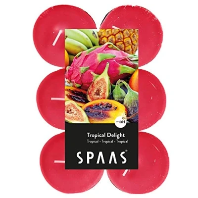 Afbeelding van SPAAS 12 Maxi Theelichten Geur, ± 10 uur Tropical Delight tropische vruchten