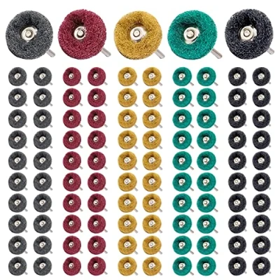 Afbeelding van polijstschijven van 25 mm, 100 stuks, polijstschijf, met 3 mm schacht, polijstaccessoires voor Dremel rotatiegereedschap, polijstset glas, metaal, hout