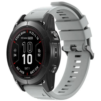 Afbeelding van QuickFit Siliconen bandje 26 mm Garmin Watch aansluiting Grijs imoshion En TPU (zacht)
