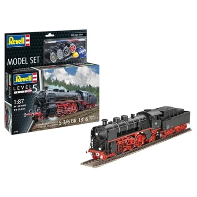 Afbeelding van 1:87 Revell 62168 Express locomotive S3/6 BR18(5) with Tender 2 T Model Set Plastic Modelbouwpakket