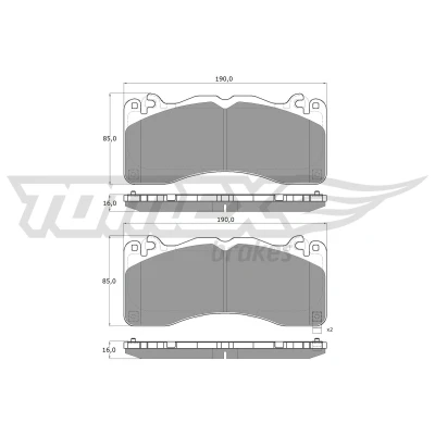 Afbeelding van TOMEX brakes TX 60 08 Remblokkenset Vooras Met akoestische slijtagewaarschuwing anti kreukplaat FORD USA: Mustang Mk6 Coupe