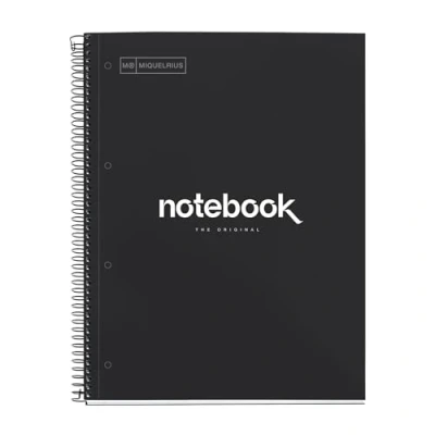 Afbeelding van Miquelrius Notitieboek Emotions zwart A4 geruit 5 x mm 80 vellen extra stevig karton
