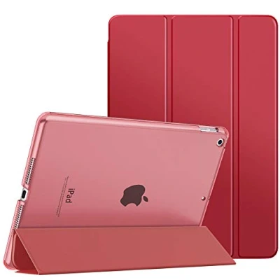 Afbeelding van MoKo for iPad 10.2 Case 9th Generation 2021/ 8th 2020/ 7th 2019, Slim Stand Hard Back Shell Smart Cover inch, Auto Wake/Sleep, Red