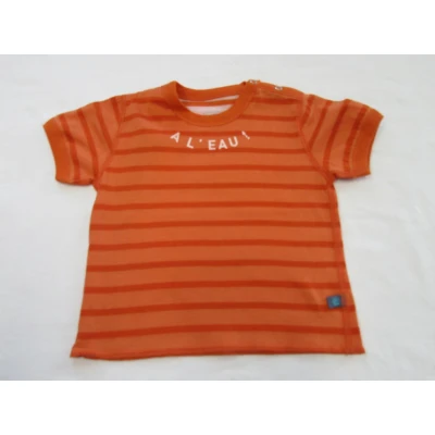 Afbeelding van petit bateau , jongens, t shirt korte mouw ,streepje orange 6 maand 67