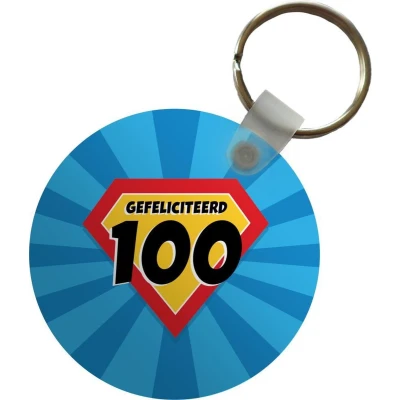 Afbeelding van Sleutelhanger Jubileum Jarig Verjaardag Plastic Rond Uitdeelcadeautjes