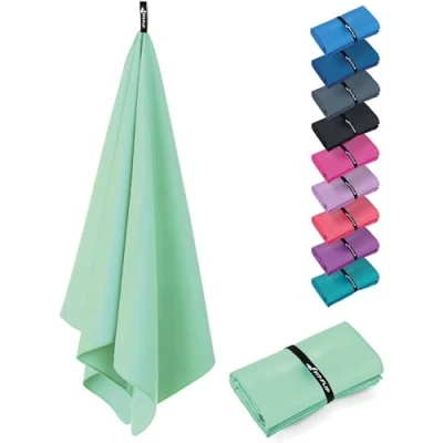 Afbeelding van Fit Flip Microvezel handdoeken compact, ultralicht &amp; sneldrogend de perfecte sporthanddoek, strandlaken en reishanddoek (1x 140x70cm, Water Mint)