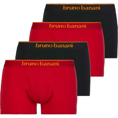 Afbeelding van Bruno Banani 4ER PACK Onderbroeken Schwarz rot, Heren, Maat: Small, rot