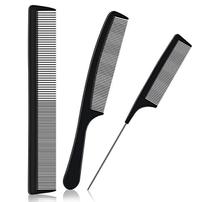 Afbeelding van URAQT Kapperskamenset, 3 Delige Kammen, Haarborstels, Pin Staartkam, Antistatische Kam Voor Fijne Tandenknippen Professionele Salonstylingkam