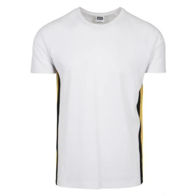 Afbeelding van Urban Classics Raglan SIDE Stripe TEE Tshirt print, Heren, Maat: Small, White/black/yellow