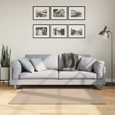 Afbeelding van Vloerkleed HUARTE laagpolig zacht wasbaar 120x120cm zandkleurig