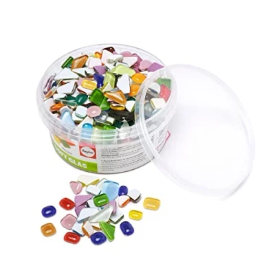 Afbeelding van Rayher Soft glas mozaïek mix, polygonaal (onregelmatig), kleurrijke blik 500g, 14796999