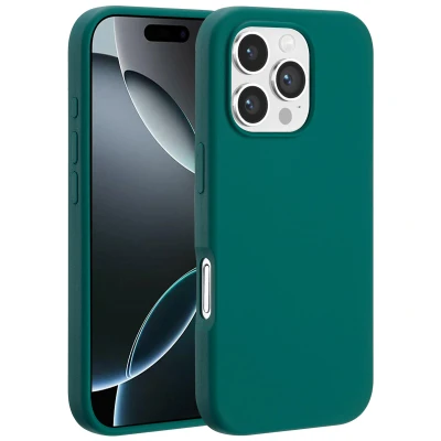 Afbeelding van Apple iPhone 16 Pro MagSafe Hoesje Siliconen en TPU (zacht) Accezz Softcase/Backcover Groen Telefoonhoesje