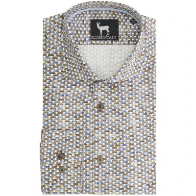 Afbeelding van Gents Overhemd Blumfontain schijfprint Maat 3XL