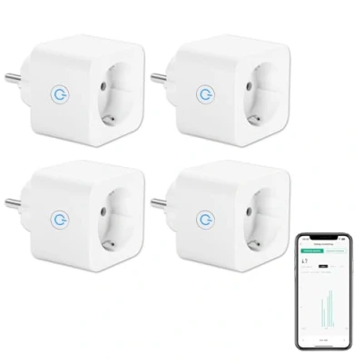 Afbeelding van ANTELA Smart Plug 16A 3680W met Energiemonitor, Slimme Stekker Compatibel Alexa en Google Home, Schema&#039;s Timers, Geen HUB nodig, 4 Stuks