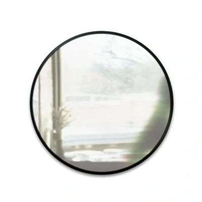Afbeelding van Umbra wandspiegel rond Hub 93 cm met zwarte rand