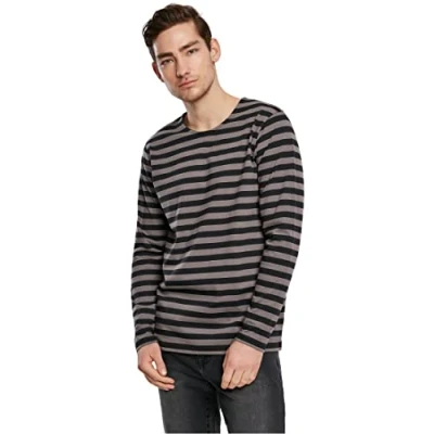 Afbeelding van Urban Classics Stripe LS Longsleeve, Heren, Maat: XXL, Asphalt/black