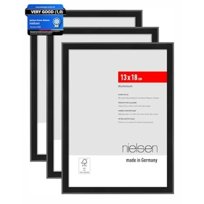 Afbeelding van nielsen Aluminium portretlijst, fotolijst set van 3 Atlanta, 13x18 cm, Mat zwart