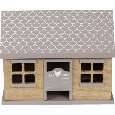Afbeelding van Clayre &amp; Eef Eierkastje Huis 23x13x18 cm Bruin Hout Egg house Eierhouder