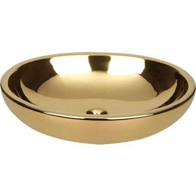 Afbeelding van Differnz Dias waskom 50x38x14cm keramiek goud