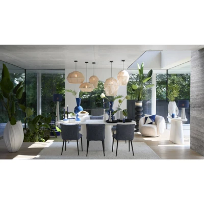 Afbeelding van Light &amp; Living Deens Ovale Eettafel Hamura Terrazzo 220 x 105cm