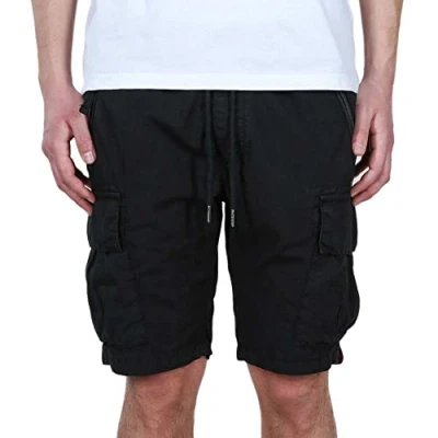 Afbeelding van Alpha Industries Ripstop Jogger Short Shorts, Heren, Maat: Medium, Black
