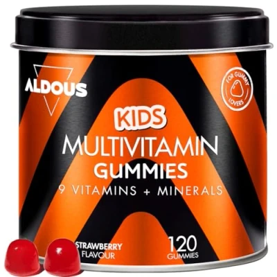 Afbeelding van Multivitamine Gummies Kinderen 120 Natuurlijke Aardbeiensmaak 12 vitaminen en mineralen Vitaminen, Biotine, Zink, Foliumzuur, Jodium, Choline Voor liefhebbers van gummies.