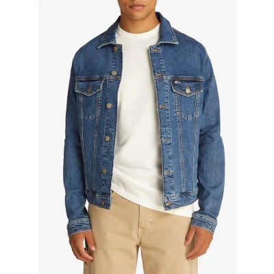 Afbeelding van Tommy Hilfiger heren Ryan jack van denim met borstzak in de kleur Denim, maat: S