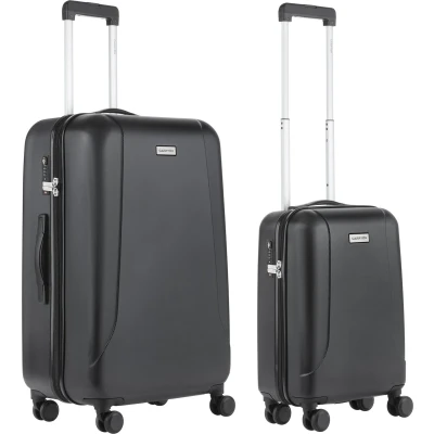 Afbeelding van CarryOn Skyhopper Kofferset TSA Handbagage + Reiskoffer 78cm Dubbele wielen Zwart