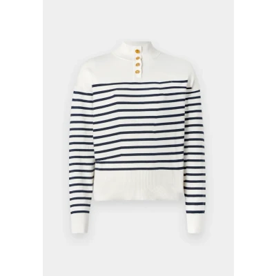 Afbeelding van Tommy Hilfiger MOCK Trui, Dames, Maat: Small, Light blue/white