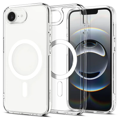 Afbeelding van Spigen Crystal Hybrid iPhone 16E Hoes Transparant Wit