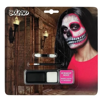 Afbeelding van Boland Schminkset UV Skull Themafeest, Halloween schmink Horror