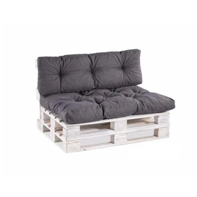 Afbeelding van Gutekissen, palletkussens, tuinbankkussens, gewatteerde kussens gevuld met gegranuleerd Poulirette schuim, vele kleuren en maten PPI (Zitkussen 120x50, gesteppt Anthrazit)