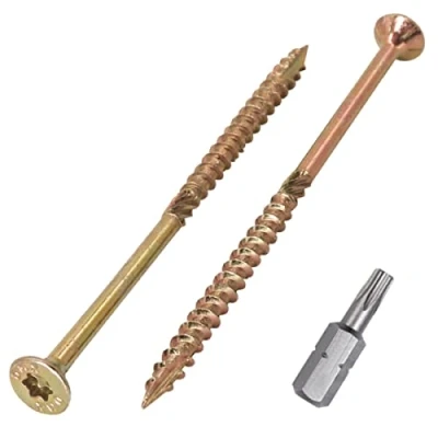 Afbeelding van SKIR&#039;CO (40 stuks) Universeel verzinkt staal 4,0 x 80 mm gele houtschroeven, verzonken kop, Torx Type 17, spaanplaatschroeven
