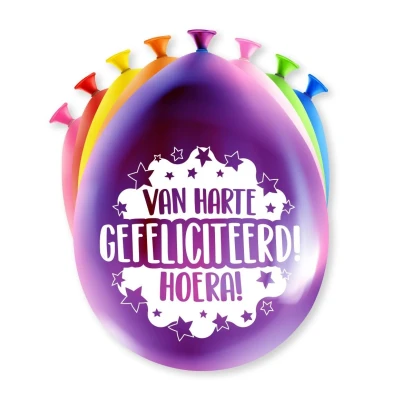Afbeelding van Ballonnen Gefeliciteerd! party 30cm 8 stuks