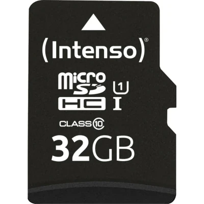 Afbeelding van Intenso microSDHC kaart 32 GB, prestatie, klasse 10, U1 (R) 90 MB/s, (W) 10 SD adapter, bliste