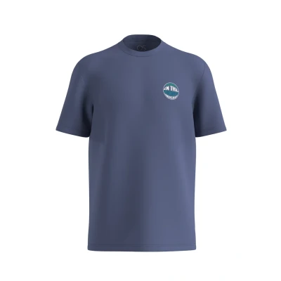 Afbeelding van QS MIT Kleinem Print Tshirt print, Heren, Maat: Small, Dunkelblau