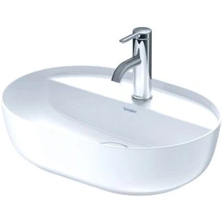 Afbeelding van Duravit luv opzetwastafel ovaal met 1 kraangat zonder overloop 50x35cm wit mat 0380502600