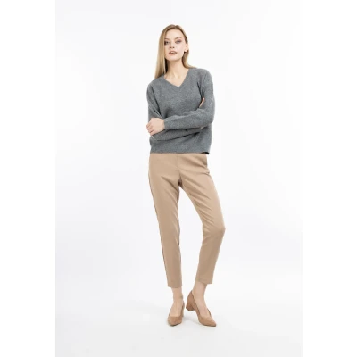 Afbeelding van Dreimaster Klassik Dames Gebreide Trui SCHMUDDELWEDDA XL/XXL / Grijs Melange 74% Polyesteracryl 22% Polyester 4% Elastaan