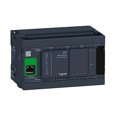 Afbeelding van Schneider electric modicon m241 controller 24 i o voeding 24vdc in 14 si so tr 8 high sp out 10 trans source ethe canopen tm241cec24t