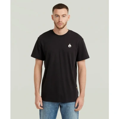 Afbeelding van G STAR Trims BACK Graphic Tshirt print, Heren, Maat: Medium, Dk black